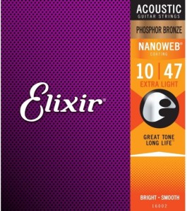 Elixir NanoWeb Phosphor Bronze 16002 Extra Light 10-47