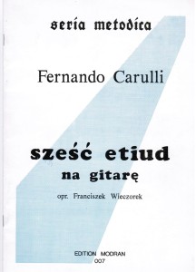 Modran Sześć etiud na gitarę F. Carulli, F. Wieczorek