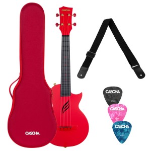 Cascha Carbon Fibre Set Red HH 2280 ukulele koncertowe