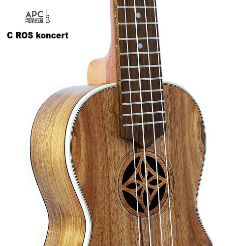Ukulele koncertowe wykonane z litego koa z ozdobną rozetą C-ROS APC 1.jpg