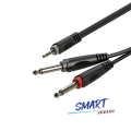 Kabel audio Jack 3.5 stereo 2xJack 6.3 mono 2m Roxtone SAYC130L2 1.png