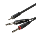 Kabel audio Jack 3.5 stereo 2xJack 6.3 mono 2m Roxtone SAYC130L2 2.png